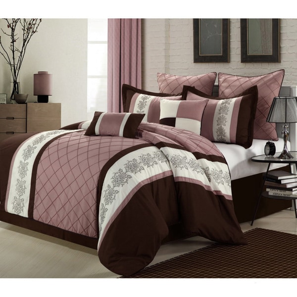 Taupe/Brown With Sheet Empire Home Essentials Down Reversible 7 piece comforter 
