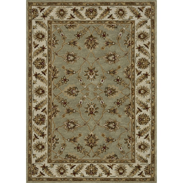 Hand tufted Wilson Green/ Cream Wool Rug Alexander Home 5x8   6x9 Rugs