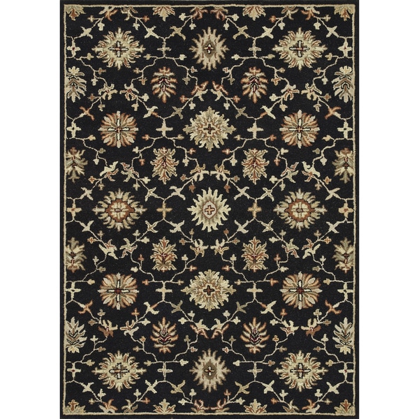 Hand tufted Wilson Black Wool Rug Alexander Home 5x8   6x9 Rugs