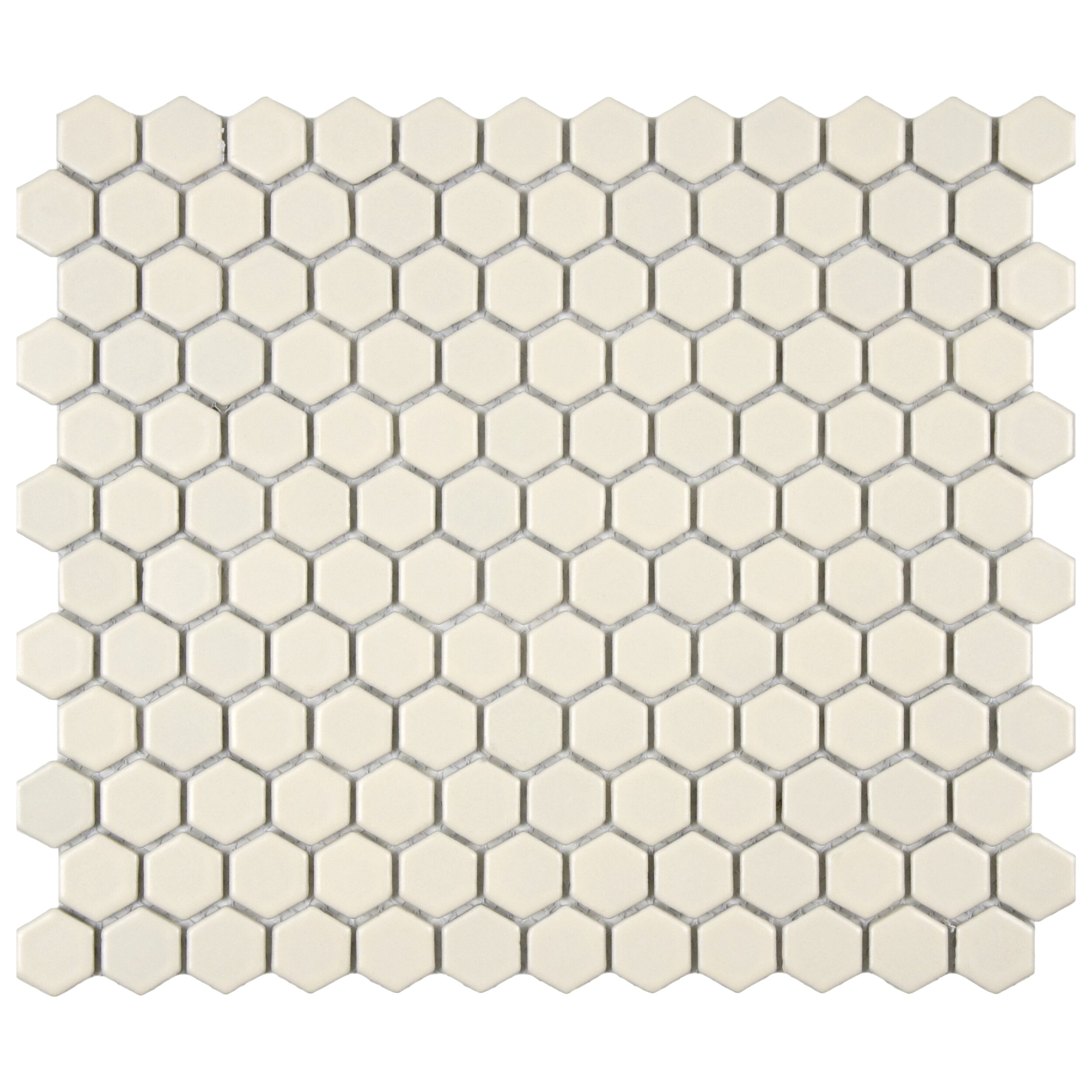 Somertile 10.25x11.75 in Victorian Hex Matte Biscuit Porcelain Mosaic Tiles (pack Of 10)