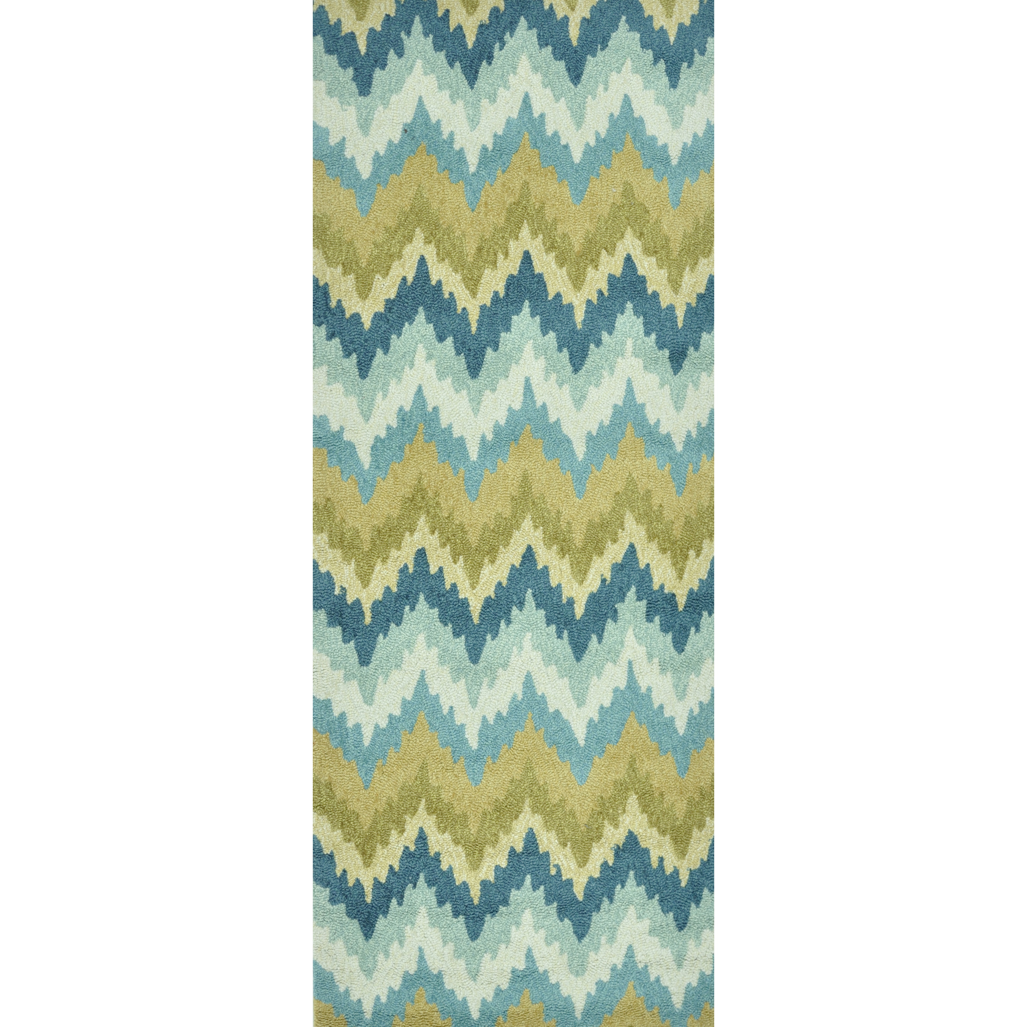 Hand hooked Savannah Green Rug (20 X 50)