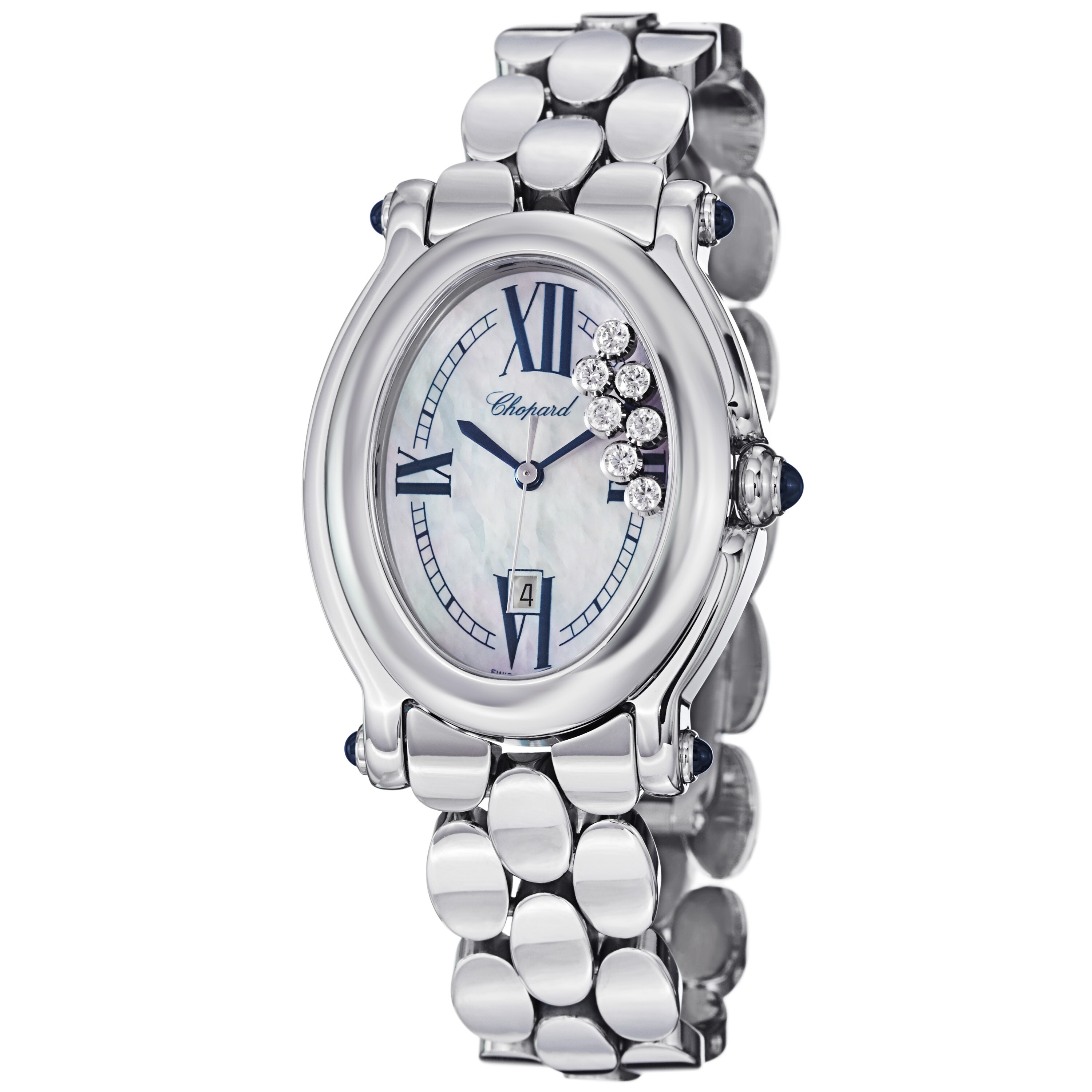 chopard oval diamond watch