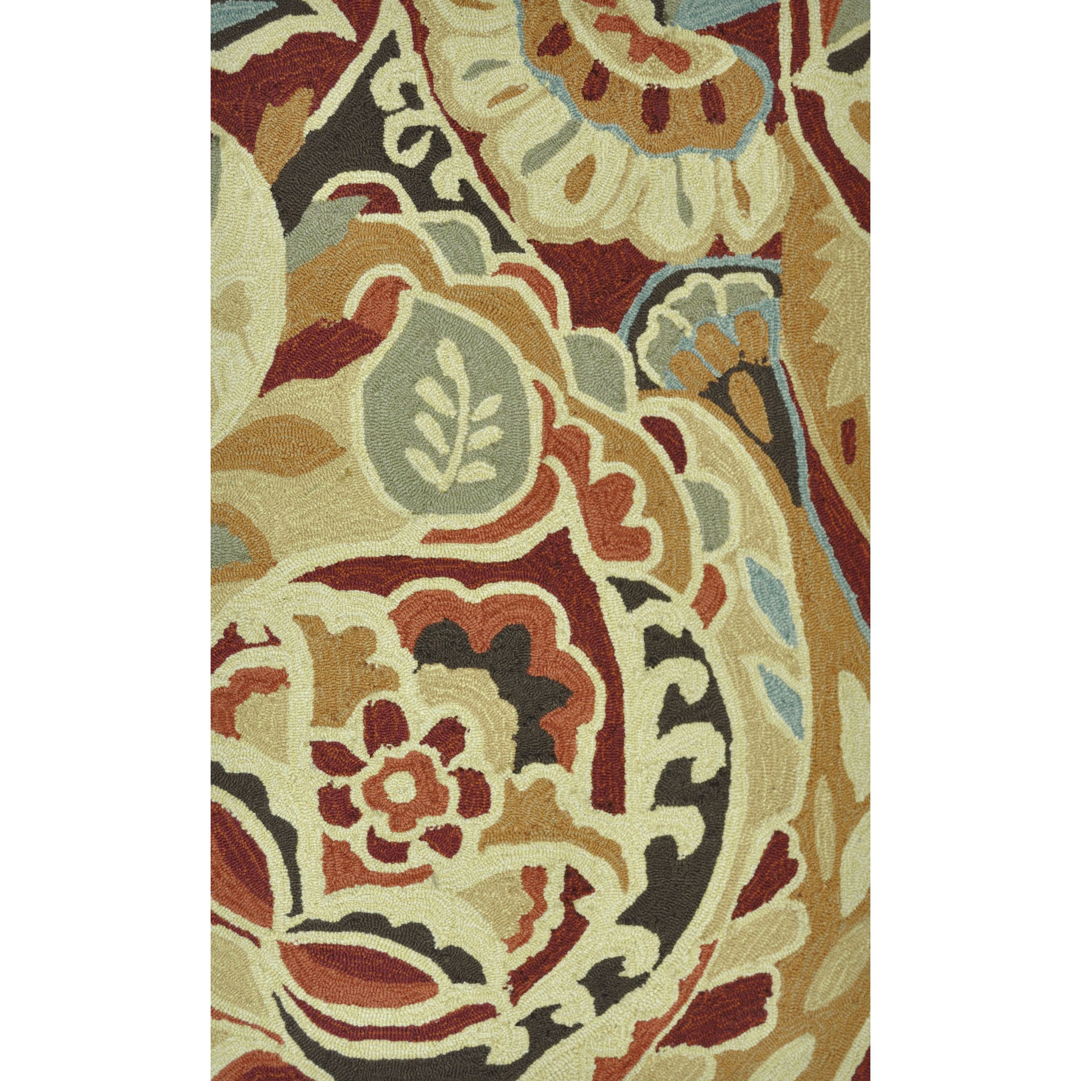 Hand hooked Savannah Red/ Multi Rug (23 X 39)