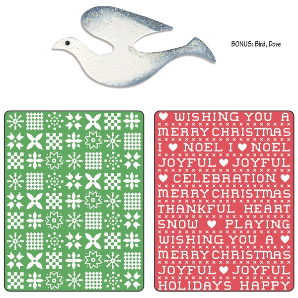 Sizzix Textured Impressions/Bonus Sizzlits By Basic Grey Nordic Holiday Sweater, Cross Stitch Set Sizzix Cutting & Embossing Dies
