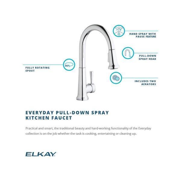 Shop Elkay Everyday Single Hole Deck Mount Kitchen Faucet With