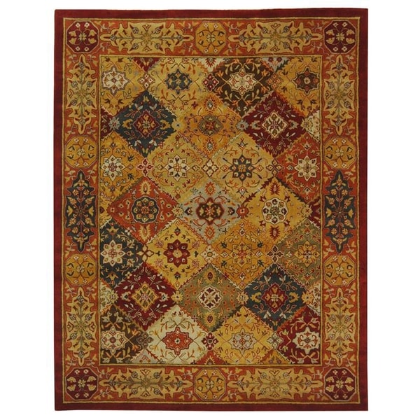 Handmade Diamond Bakhtiari Multi/ Red Wool Rug (5' x 12') Safavieh 5x8   6x9 Rugs