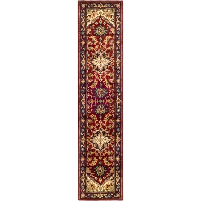 Handmade Heritage Heriz Red/ Navy Wool Rug (23 X 22)