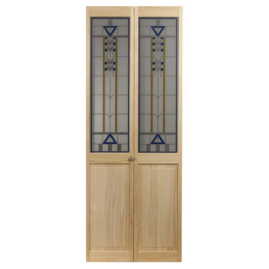 AWC Artist Glass Unfinished Pine Bifold Door