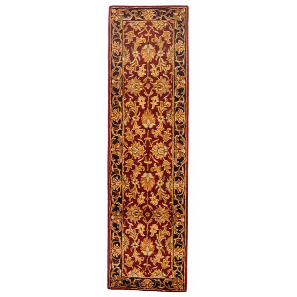 Handmade Heritage Kashan Burgundy/ Black Wool Rug (23 X 22)