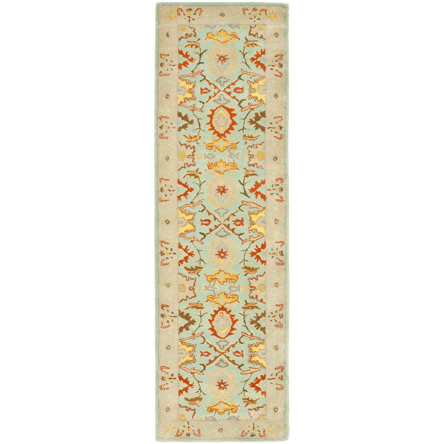 Handmade Treasures Light Blue/ Ivory Wool Rug (23 X 22)