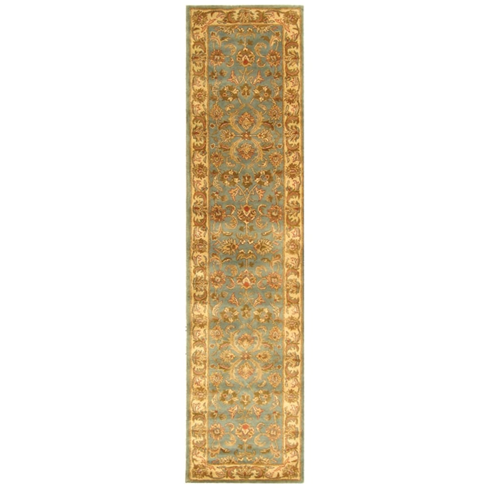 Handmade Heritage Kermansha Blue/ Beige Wool Rug (23 X 6)