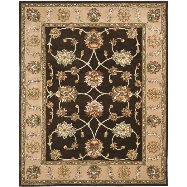 Safavieh Handmade Heritage Timeless Traditional Black/ Beige Wool Rug - 7'6 x 9'6