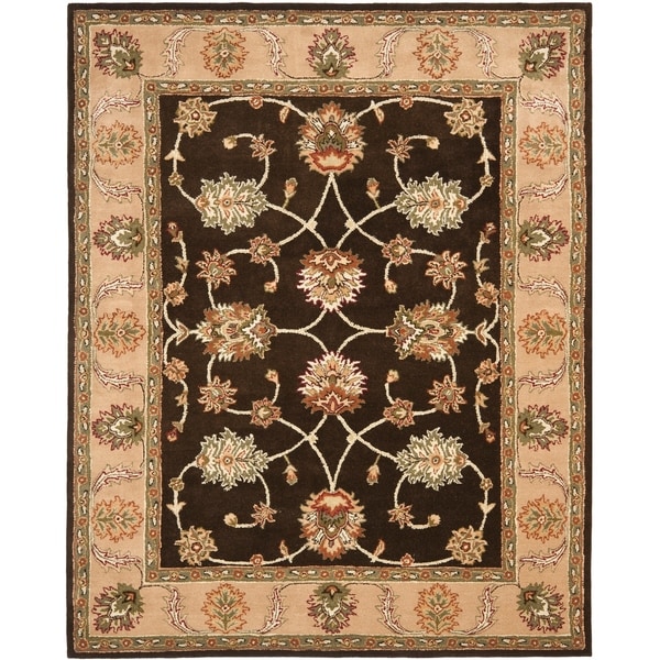 Safavieh Handmade Heritage Timeless Traditional Black/ Beige Wool Rug - 7'-6" x 9'-6"