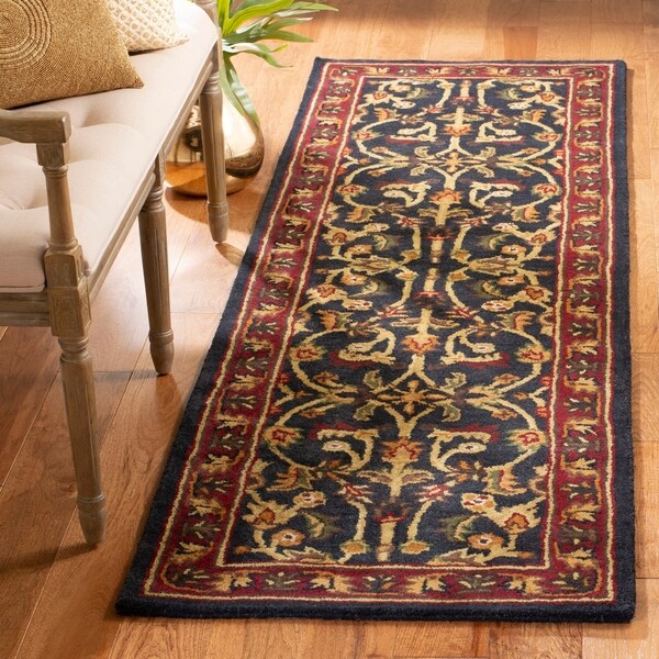 Safavieh Handmade Heritage Timeless Traditional Black/ Red Wool Rug - 2'3 x 6'