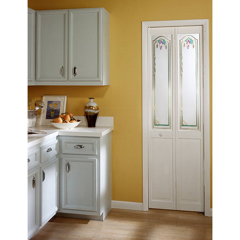 AWC Grapevine Glass Unfinished Pine Bifold Door