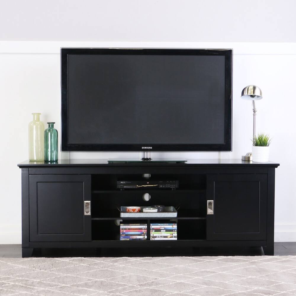 Walker Edison 70-inch Sliding Door Storage TV Stand