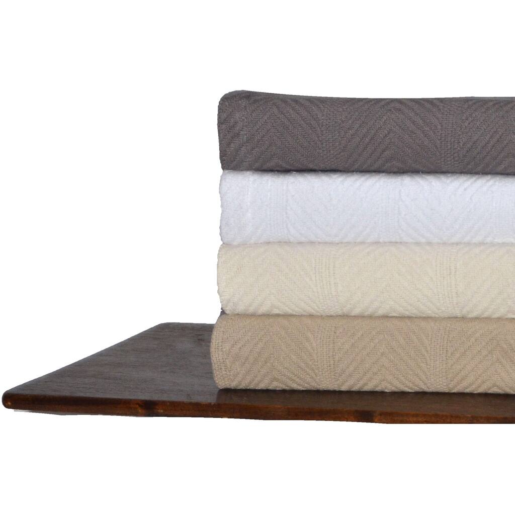 Tommy Hilfiger Herringbone Cotton Blanket