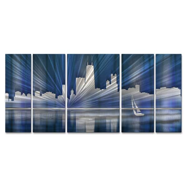 Ash Carl Cool Chicago Skyline Metal Wall Art Chicago Skyline Metal Wall Art