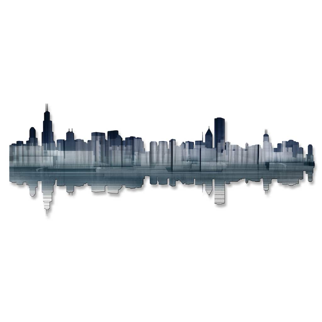 Ash Carl 'Chicago Reflection' Metal Wall Art