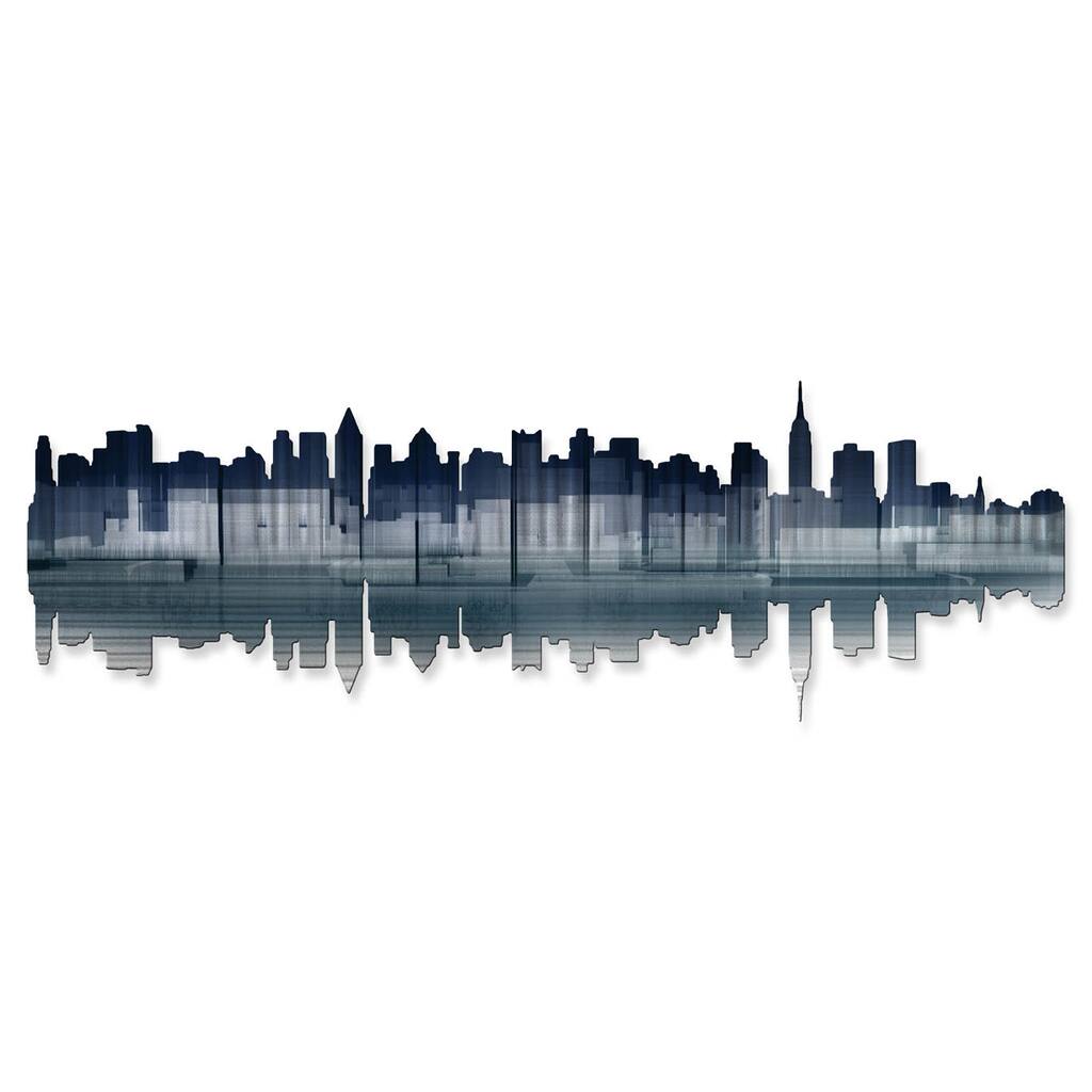 Ash Carl 'New York City Reflection' Metal Wall Art