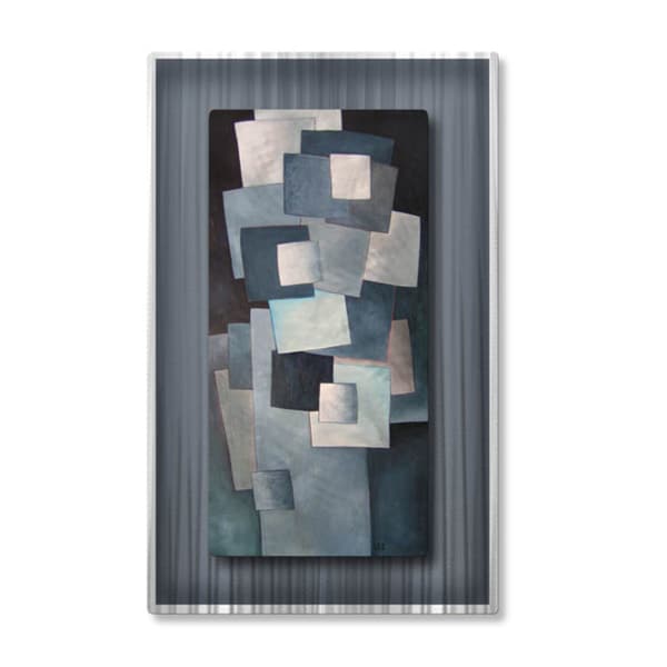 Lili Vanderlaan 'Grey Squares' Metal Wall Art ALL MY WALLS Metal Art