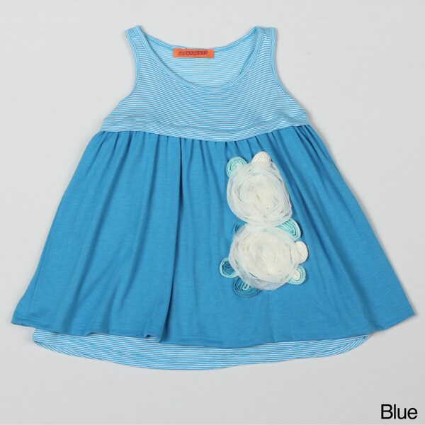 Funkyberry Girl's Sleeveless Flower Applique Dress Funkyberry Girls' Dresses