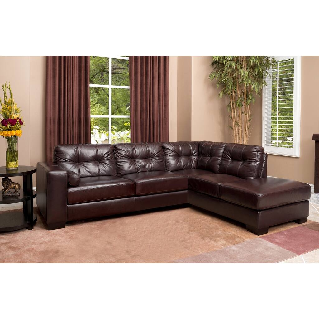 Abbyson Palermo Top Grain Leather Sectional