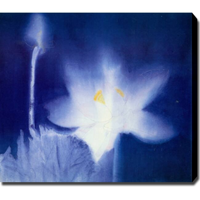 Blue Lotus' Abstract Oil on Canvas Art