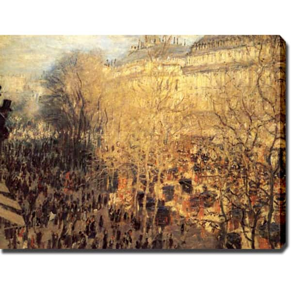 Claude Monet 'Boulevard of Capucines In Paris' Oil on Canvas Art - Bed ...