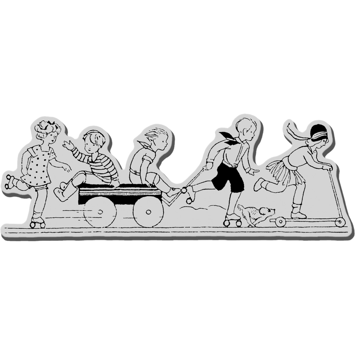 Stampendous Cling Rubber Stamp kids Wheels