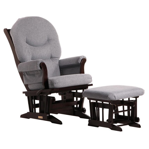 Dutailier Dark Grey Multiposition, Reclining Sleigh Glider and