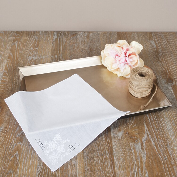 white embroidered handkerchiefs