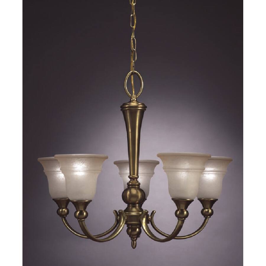 Transitional 5 light Chandelier in Antique Brass