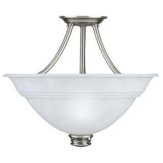 Transitional Antique Pewter 3 light Semi flush Fixture