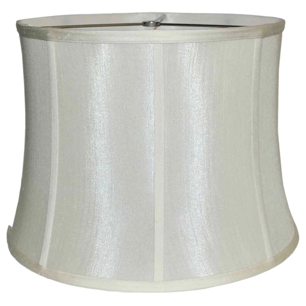 Ribbed Drum White Silk Shade Table Lamps