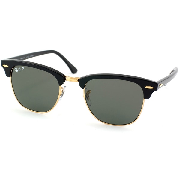 Ray-Ban Unisex RB 3016 Clubmaster Black/ Gold Polarized Sunglasses ...