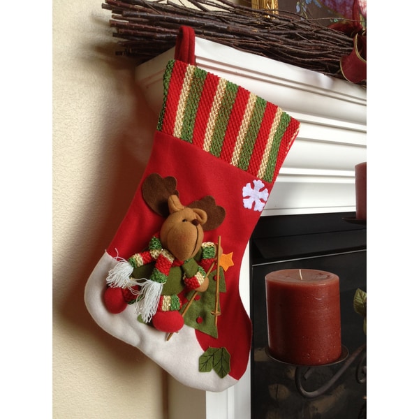 Ski Reindeer Christmas Stocking