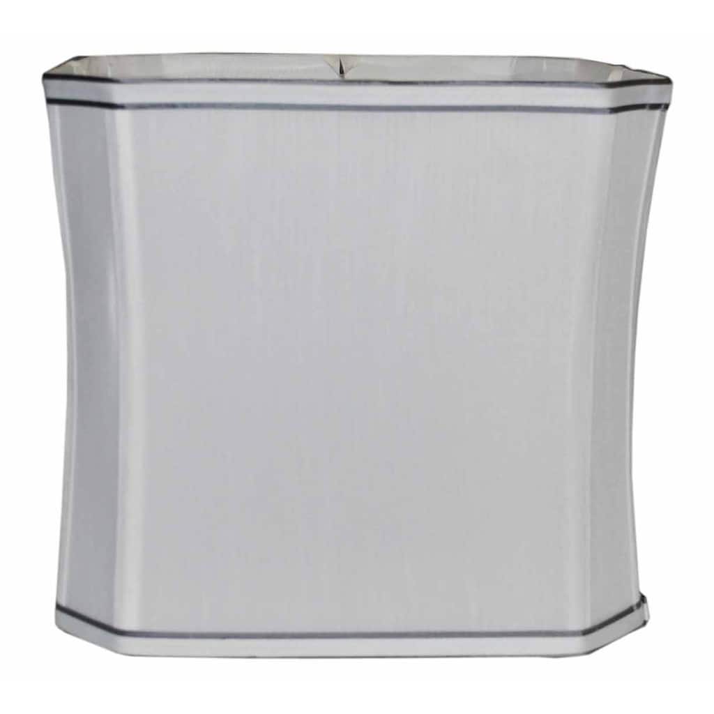 Square Cut Corner White Wash Silk Lampshade