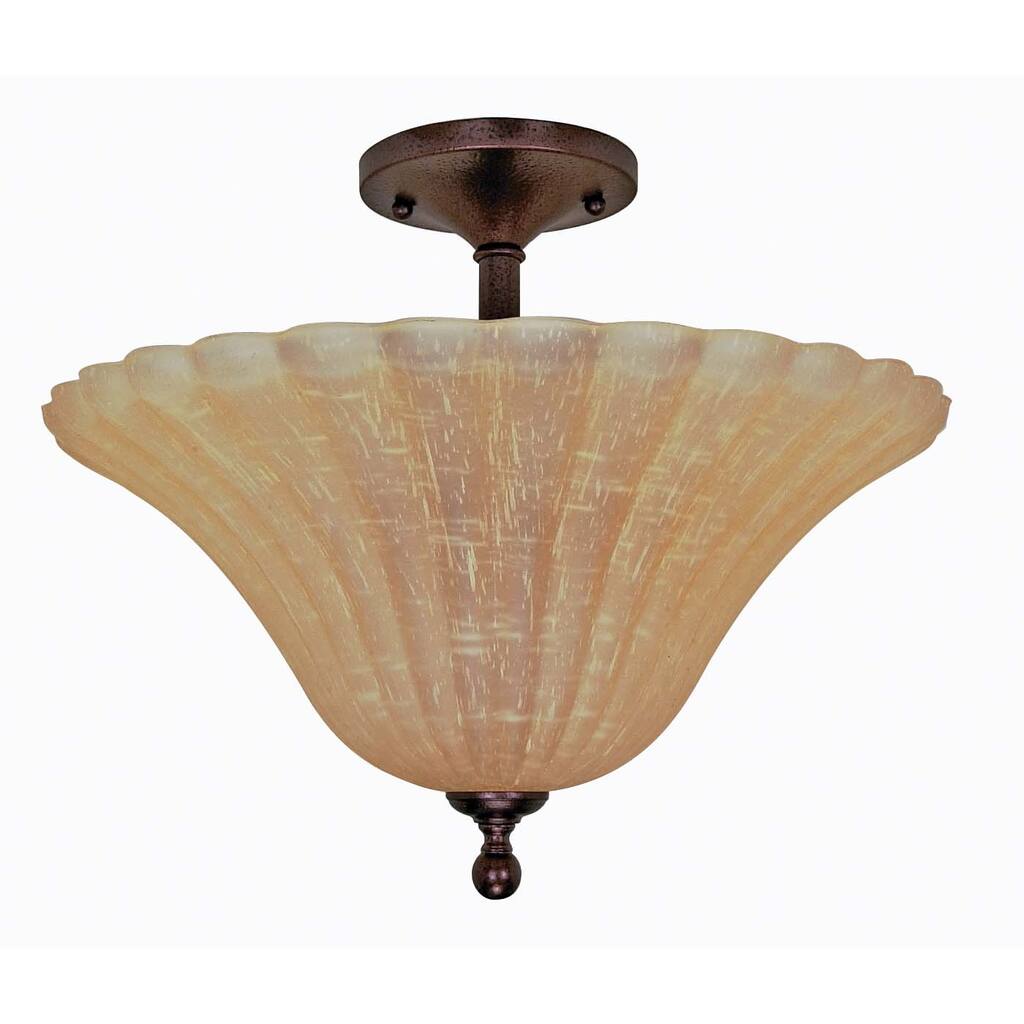 Nuvo 'Moulan' 3-light Energy Star Copper Bronze Semi-flush Fixture