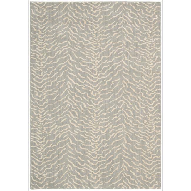 Nourison Nepal NEP04 Area Rug - Modern & Contemporary - Grey - Abstract - 5' x 8' - Runner/Rectangle - Indoor - 5'3" x 7'5" - Beige