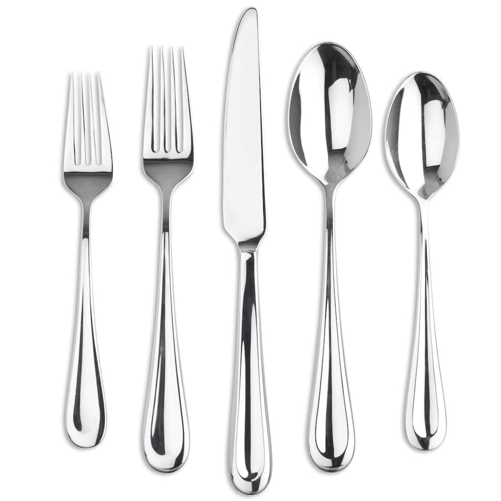 Ginkgo Corrie 42-Piece Stainless Steel Flatware Set