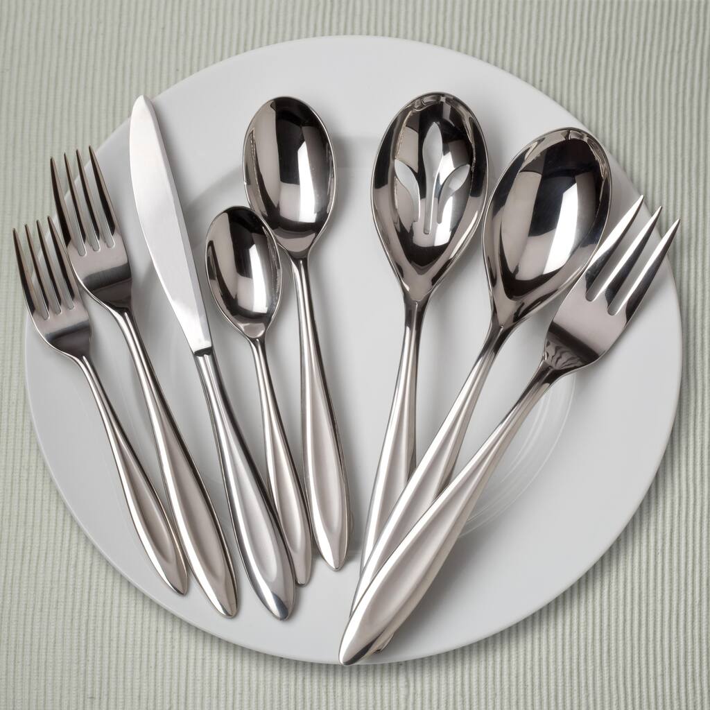 Ginkgo Fontur 42-Piece Stainless Steel Flatware Set