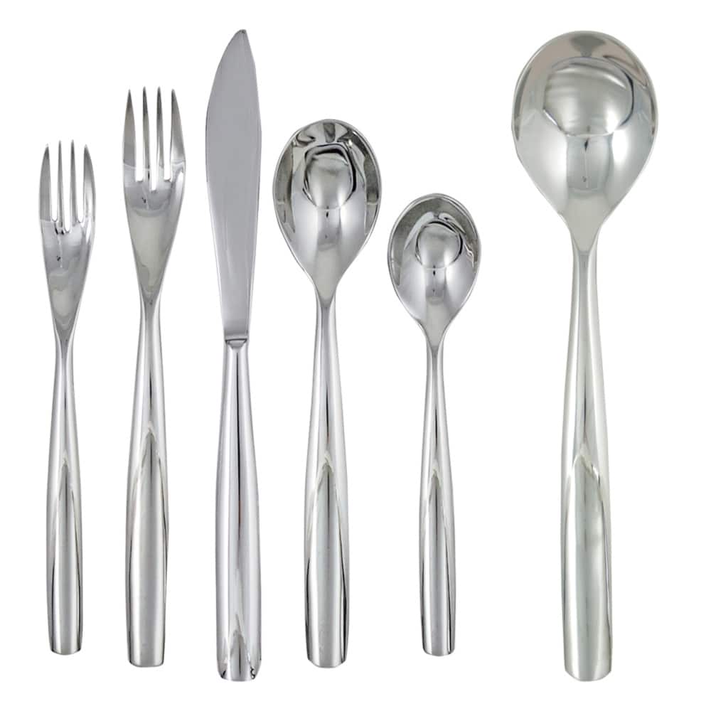Ginkgo Charlie 42-piece Stainless Steel Flatware Set (Service for 8)