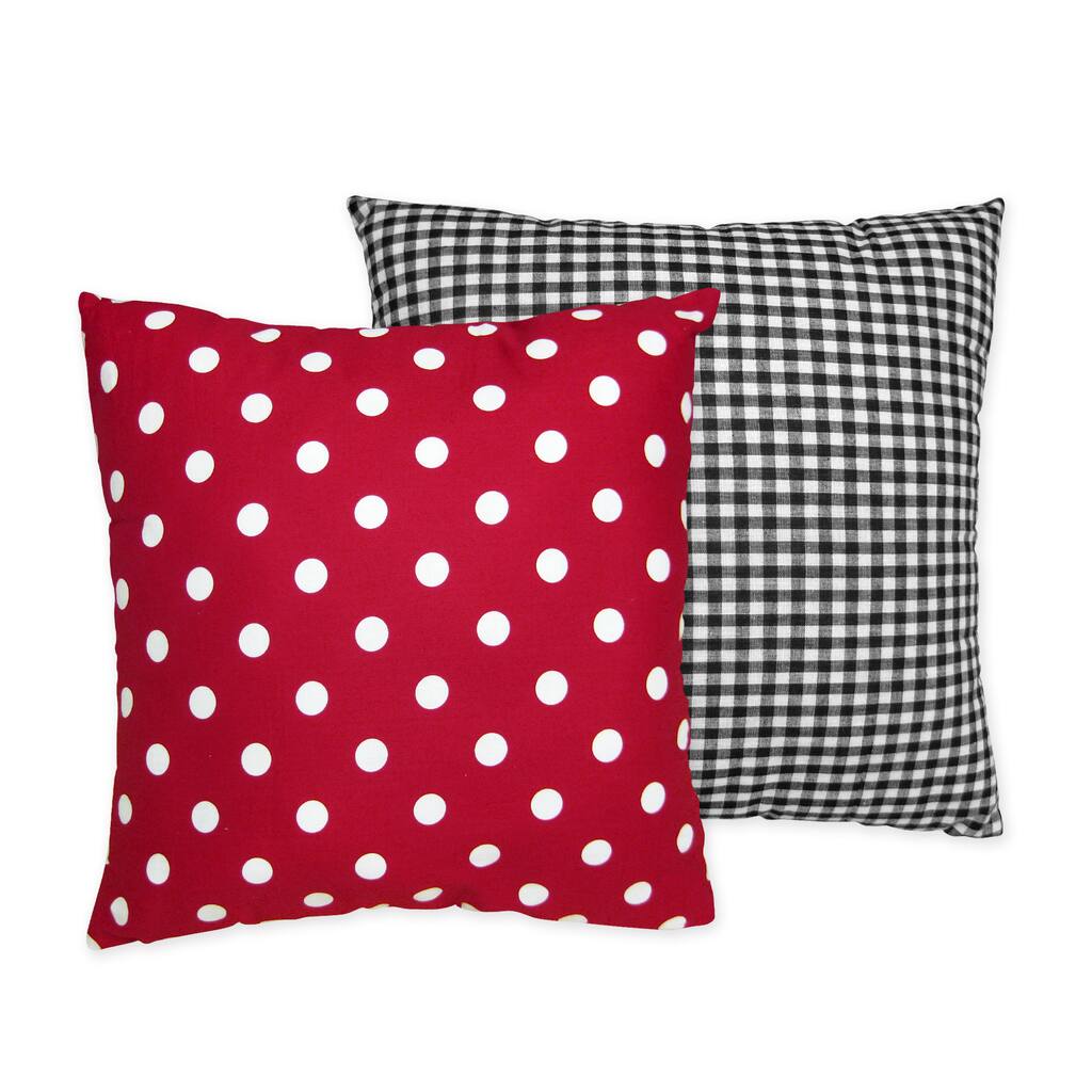 Sweet JoJo Designs Red and White Ladybug Polka Dot Throw Pillow
