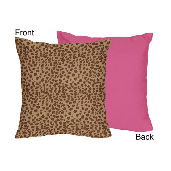 Sweet JoJo Designs Cheetah Girl Pink and Brown Throw Pillow Overstock 7588478