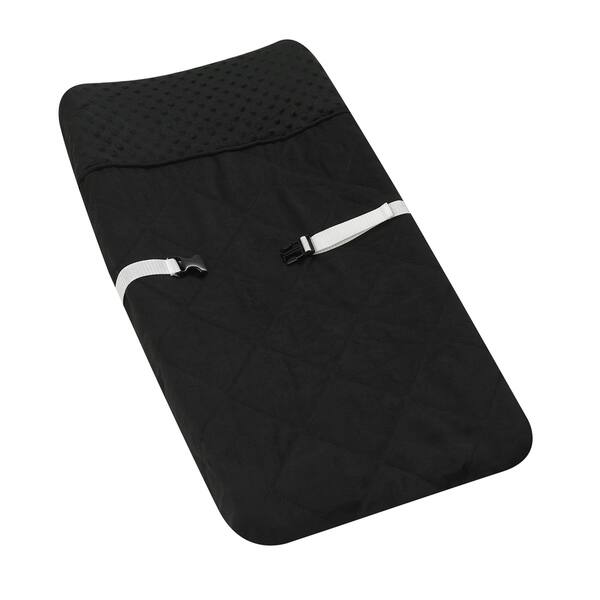 Sweet JoJo Designs Solid Black Minky Dot Changing Pad Cover Overstock