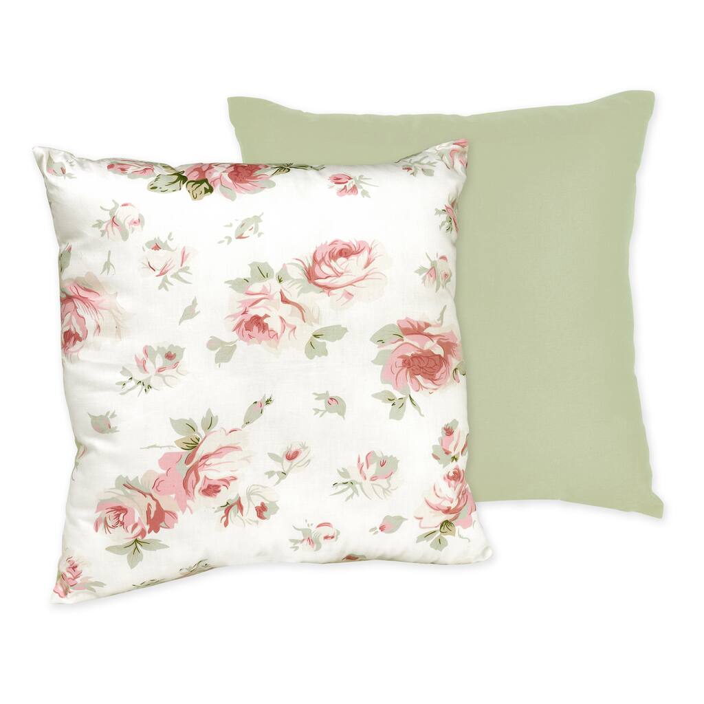 Sweet JoJo Designs 'Riley's Roses' Reversible 16-inch Decorative Pillow