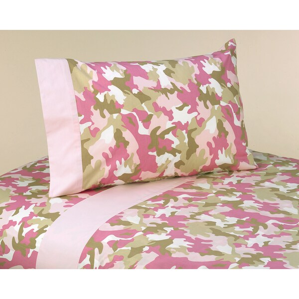 Sweet Jojo Designs Camo Pink Twin Sheet Set - Overstock - 7588505