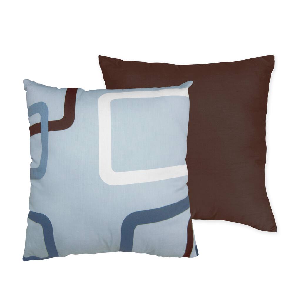 Sweet JoJo Designs Blue and Brown Geo 16-inch Decorative Throw Pillow