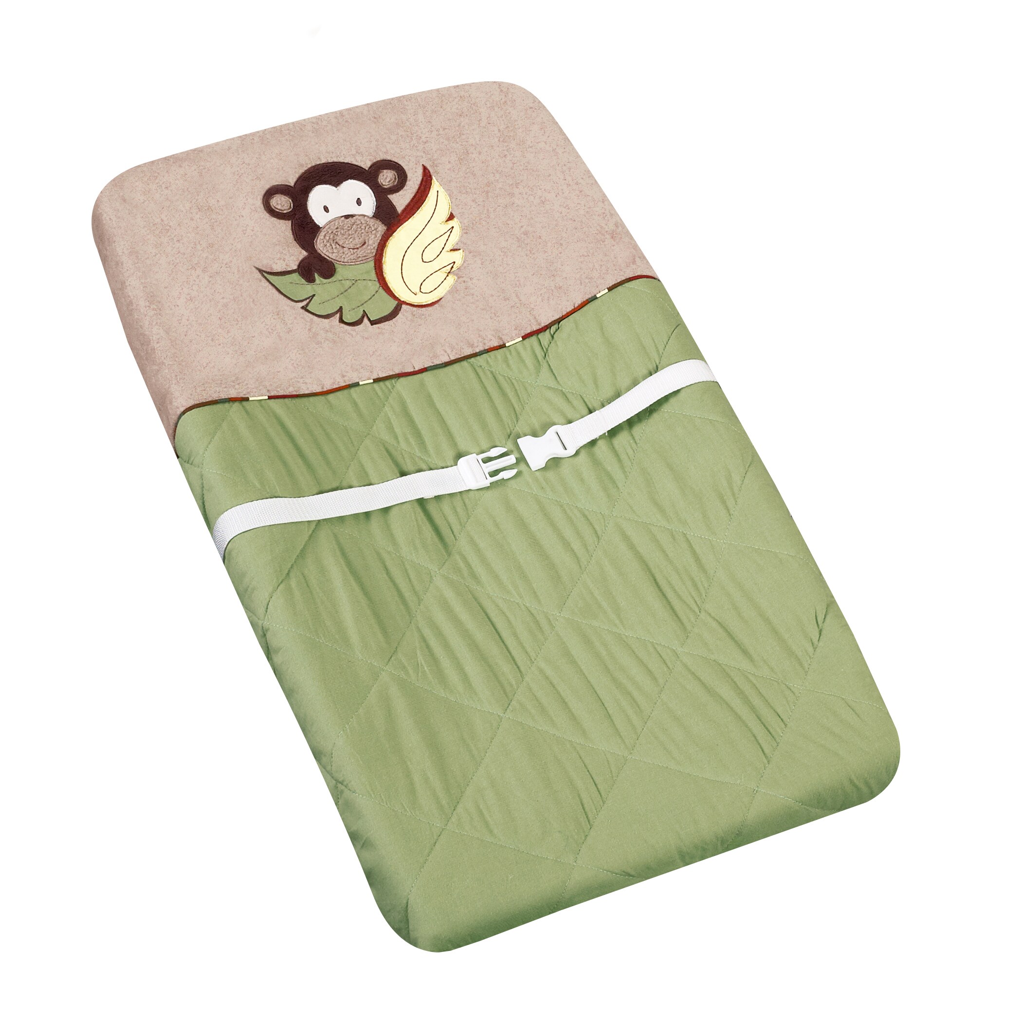 Sweet Jojo Designs Green Monkey Changing Pad Cover (Cotton/microsuedeDimensions 31 inches high x 17 inches wideCare instructions Machine washable)